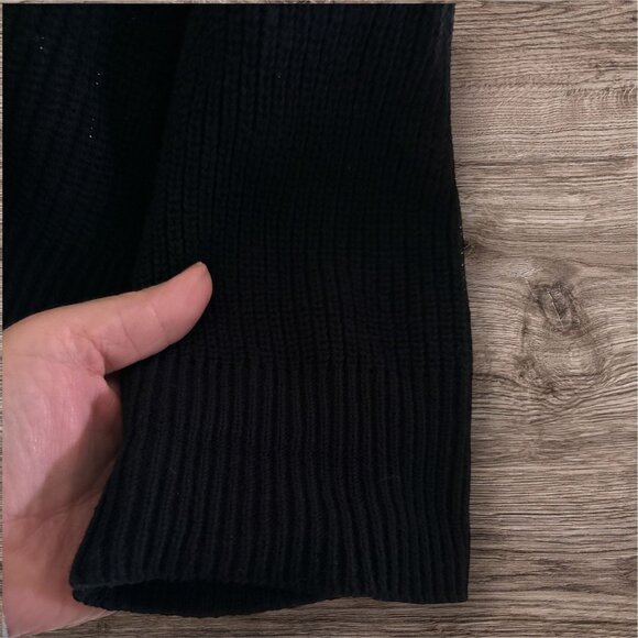 Hudson Los Angeles Solid Knit V Neck Black Button Up Cardigan 100% Cotton XL - Picture 3 of 4